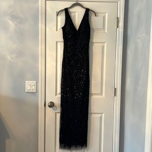 Midnight Blue Sequined Gown worn once